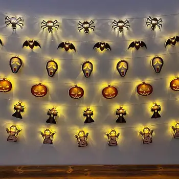 2 м 10led Хэллоуин декоративные огни строки черная летучая мышь тыква череп свет струны дом с привидениями реквизит счастливый Хэллоуин 